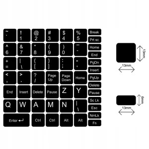 KLAWIATURA NAKLEJKI PL INT Uniwersalne Keyboard do PC Laptopów 13x13 13x6